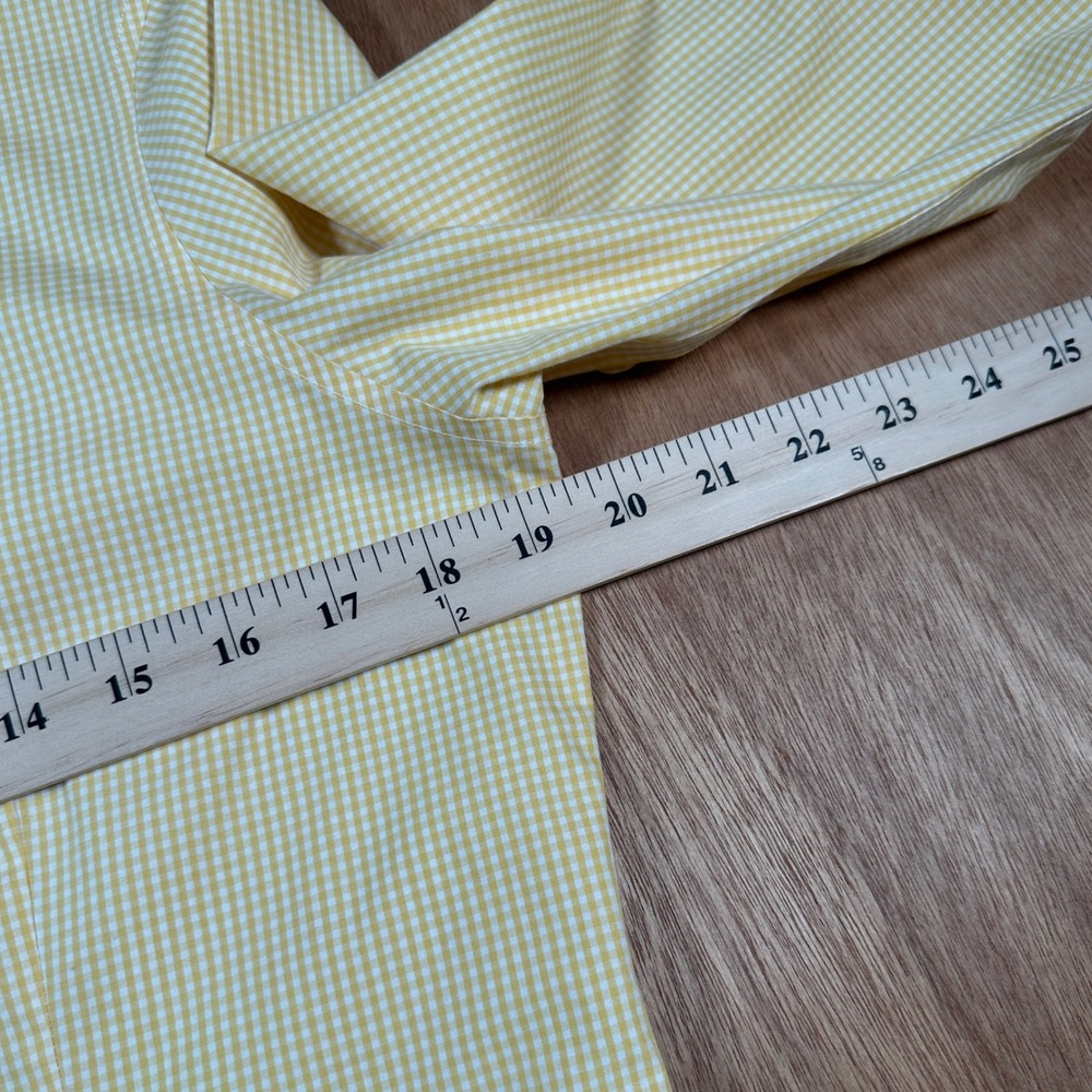 Brooks Brothers 346 Button Down Women 8 Yellow Gingham Non-Iron Cotton Fitted - Picture 4 of 12
